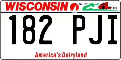 WI license plate 182PJI