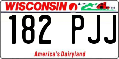 WI license plate 182PJJ