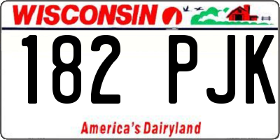 WI license plate 182PJK