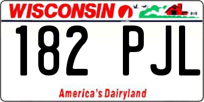 WI license plate 182PJL