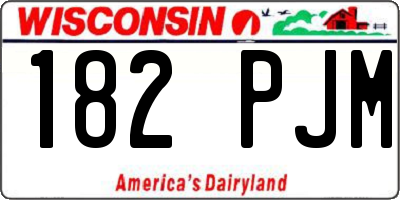 WI license plate 182PJM