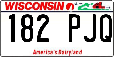 WI license plate 182PJQ