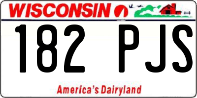 WI license plate 182PJS