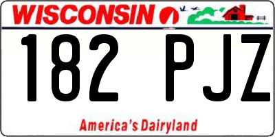 WI license plate 182PJZ