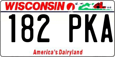 WI license plate 182PKA