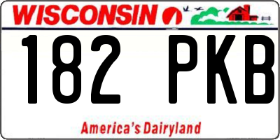 WI license plate 182PKB