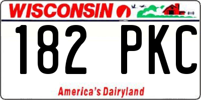 WI license plate 182PKC