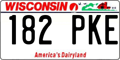 WI license plate 182PKE