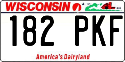 WI license plate 182PKF