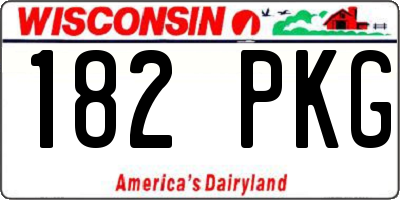 WI license plate 182PKG