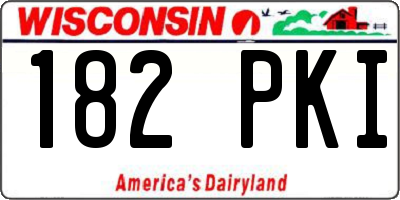 WI license plate 182PKI