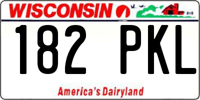 WI license plate 182PKL