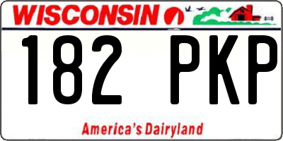 WI license plate 182PKP