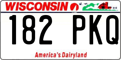 WI license plate 182PKQ