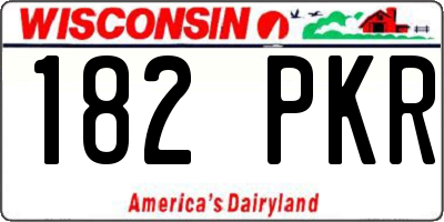 WI license plate 182PKR