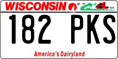 WI license plate 182PKS