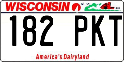WI license plate 182PKT