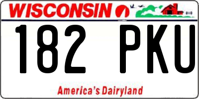 WI license plate 182PKU