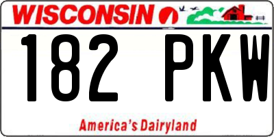 WI license plate 182PKW