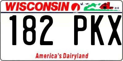 WI license plate 182PKX