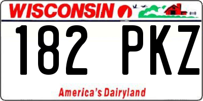 WI license plate 182PKZ