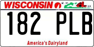 WI license plate 182PLB