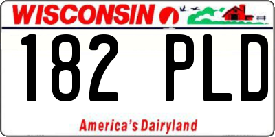 WI license plate 182PLD