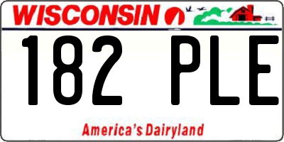 WI license plate 182PLE