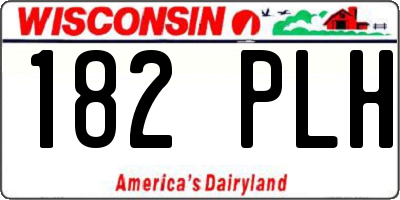 WI license plate 182PLH