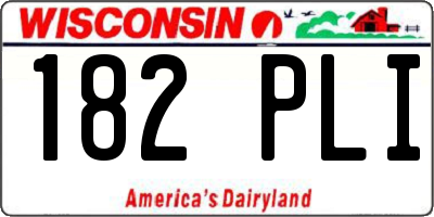 WI license plate 182PLI