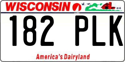 WI license plate 182PLK