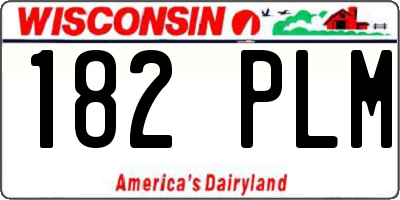 WI license plate 182PLM