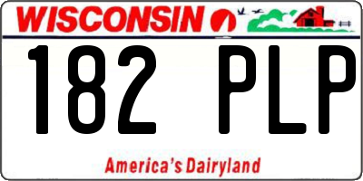 WI license plate 182PLP