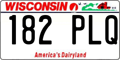 WI license plate 182PLQ