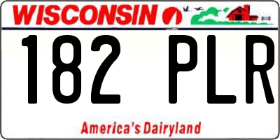 WI license plate 182PLR
