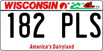 WI license plate 182PLS