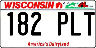 WI license plate 182PLT