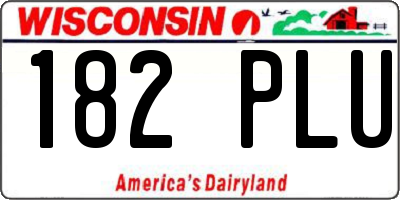 WI license plate 182PLU