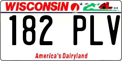 WI license plate 182PLV