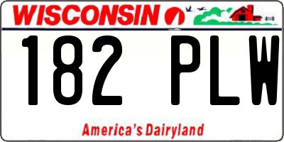 WI license plate 182PLW