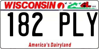 WI license plate 182PLY