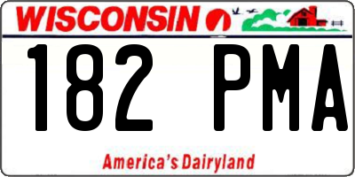 WI license plate 182PMA