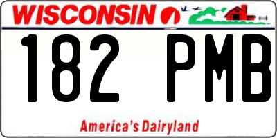 WI license plate 182PMB