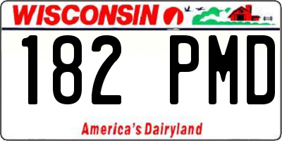 WI license plate 182PMD