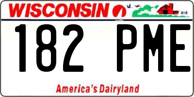 WI license plate 182PME