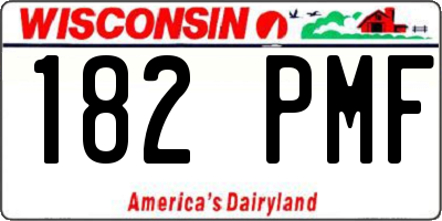 WI license plate 182PMF