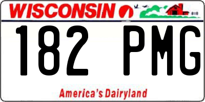 WI license plate 182PMG
