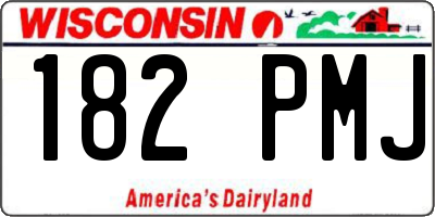 WI license plate 182PMJ