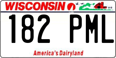 WI license plate 182PML