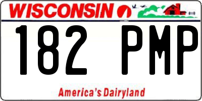 WI license plate 182PMP